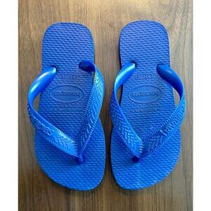 Havaianas Thong Unisex Kids Blue Rubber Flip Flops Slip-On Open Toe US 11/12C